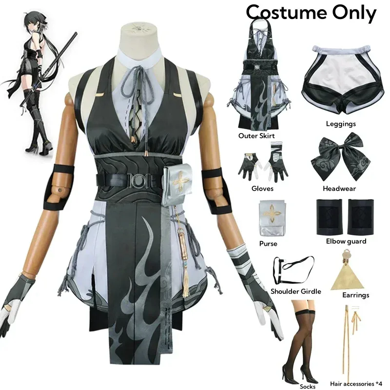 

Wuthering Waves Rover Cosplay Costume Wig Uniform Female Brincos Saco Pgem Main Resonator Halloween Party for Women