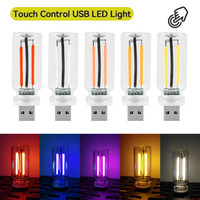 Touch Dimming USB LED Filament Glass Bulb 5V Retro Edison Bulb Night Light Car Decoration Incandescent Eye Protection Lighting