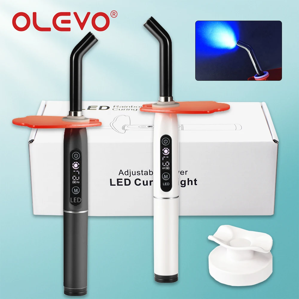 Беспроводная стоматологическая полимеризационная лампа 1200-2000 мВт/см2, синяя светодиодная лампа для стоматолога, полимеризация для ортодонтических композиций, смол