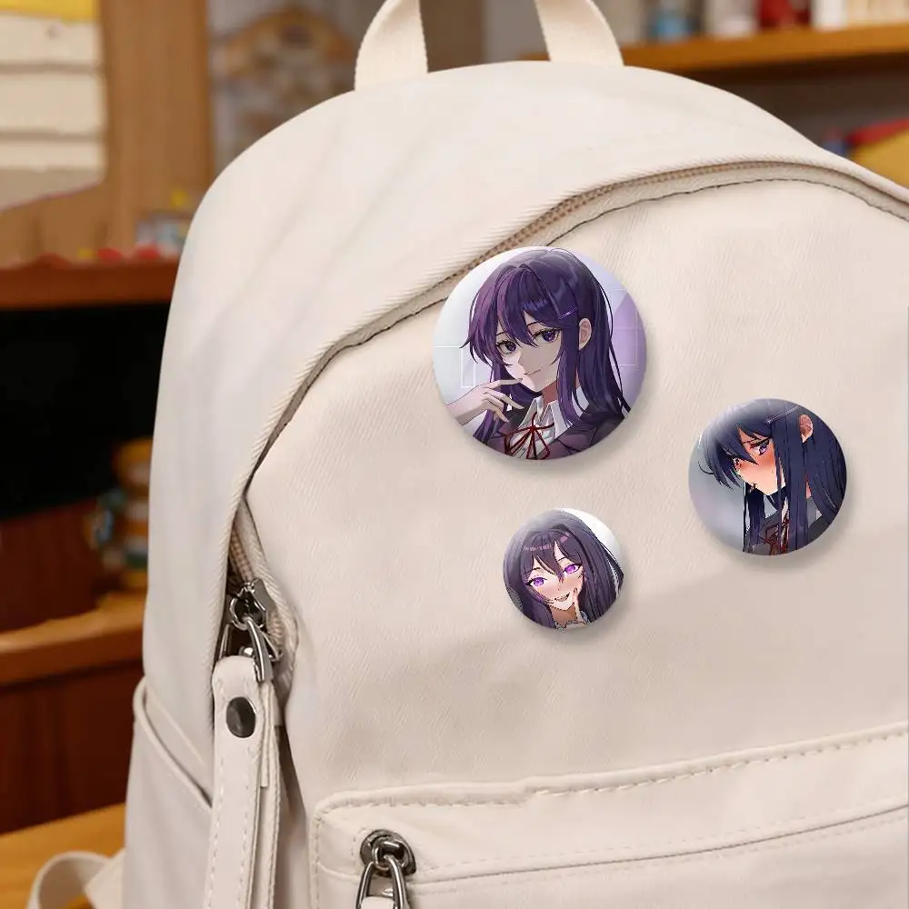 DDLC Y-Yuri Brooches Cartoon Badge Pins Backpack Hat Accessories Friend Gift