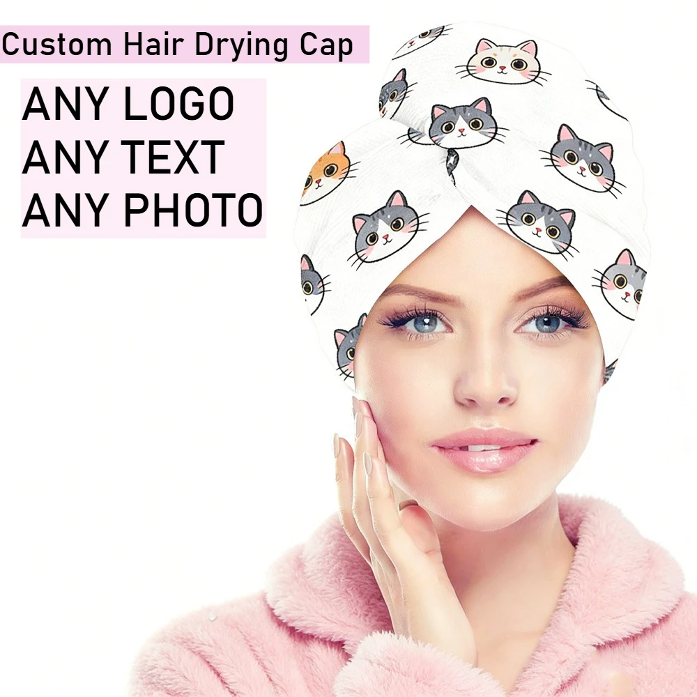 1pc Custom Hair-Drying Towel for Women, Absorbent Hair Drying Cap - Quick-Dry Microfiber Shower Cap- Machine Washable