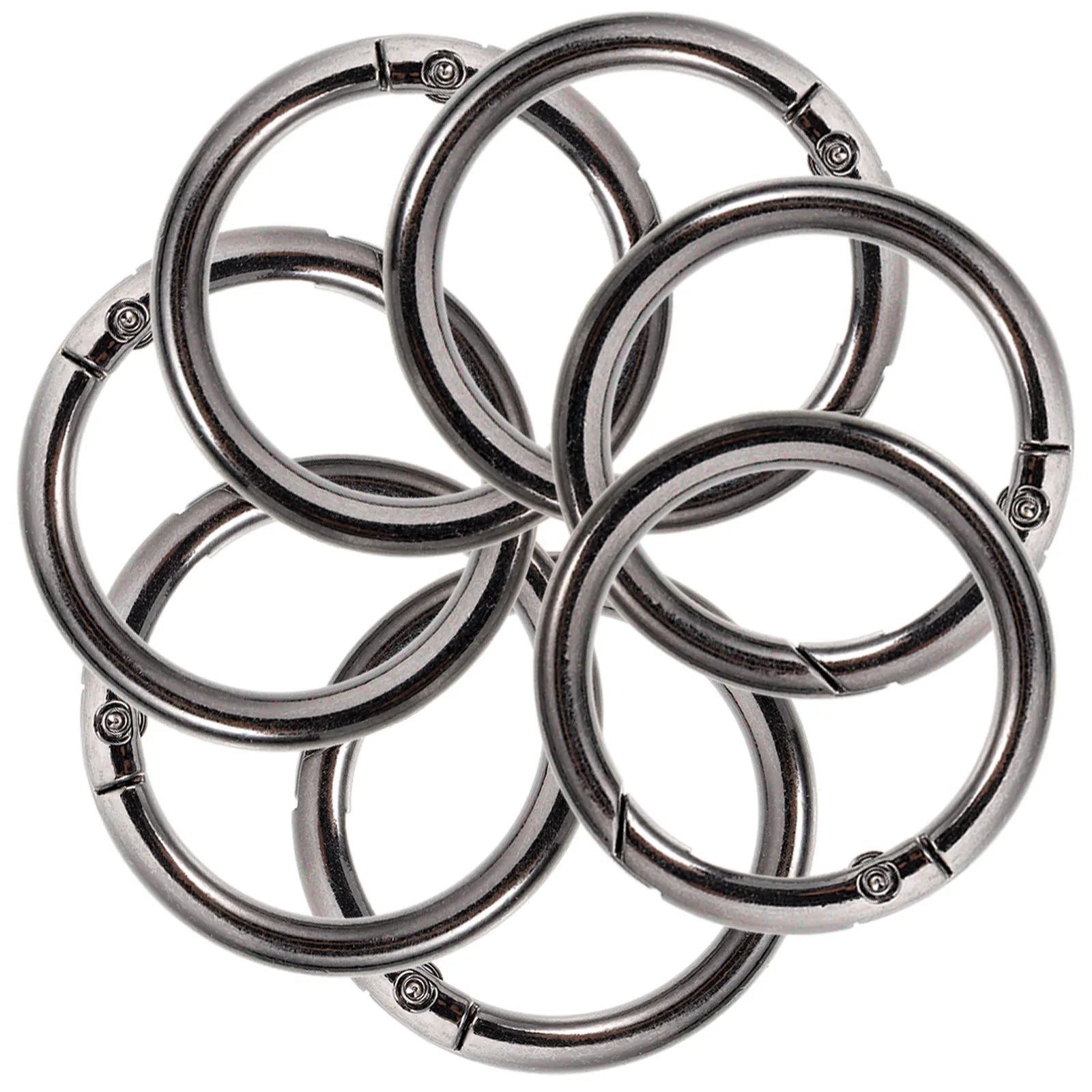 

10 шт. плоских металлических кольцевых брелоков с пружинной застежкой для изготовления ключниц, ретро-стиль, для организации ключей