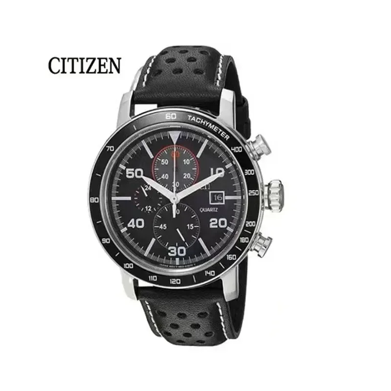 CITIZEN-Montre de sport étanche pour homme, chronographe à quartz de luxe, horloges de mode militaire, montre-bracelet en acier inoxydable
