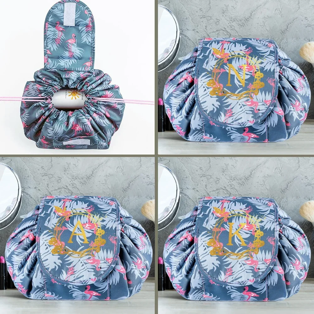 Makeup Bag Women's Drawstring Cosmetic Bags Makeup Brush Storage Bag Women Cosmetic Bags Toiletries Organize Case Wreath Series