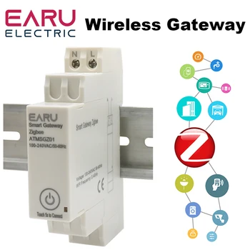 Tuya ไร้สาย Zigbee Bridge สมาร์ทบ้าน AC100 ~ 240V 50/60Hz Din-Rail Zigbee GATEWAY HUB รีโมทคอนโทรลสําหรับ Alexa Google Home