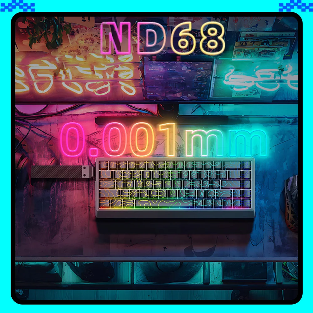 IROK ND68 Hall-Effect Switch Keyboard Wired Magnetic Switch Mechanical Keyboard 8000Hz RT0.001mm Gaming Keyboard PC Accessories