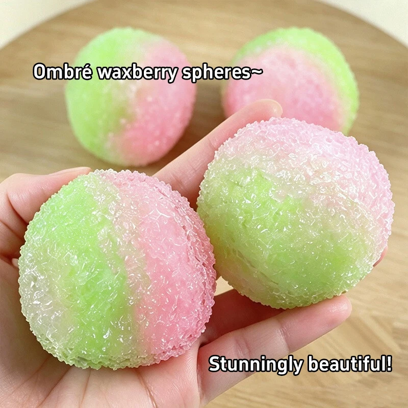 Bayberry Shaped Slush Squeeze Ball Double Color Grainy Decompression Ball Handmade Fidget Relax Tool For Daily Stress Calming