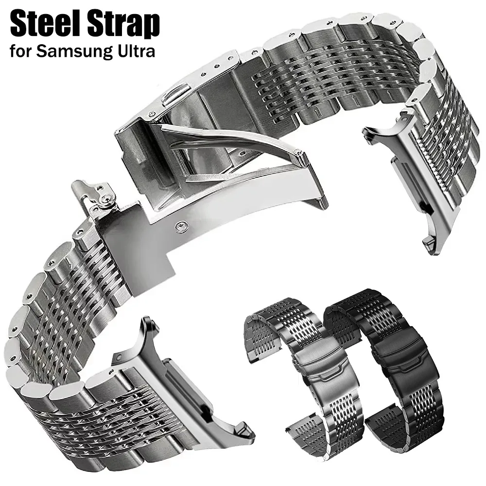 No Gap Solid Stainless Steel Mesh Strap for Samsung Galaxy Watch 7 Ultra 47mm Classic 43mm 47mm 40 44mm Replacement Watch Band