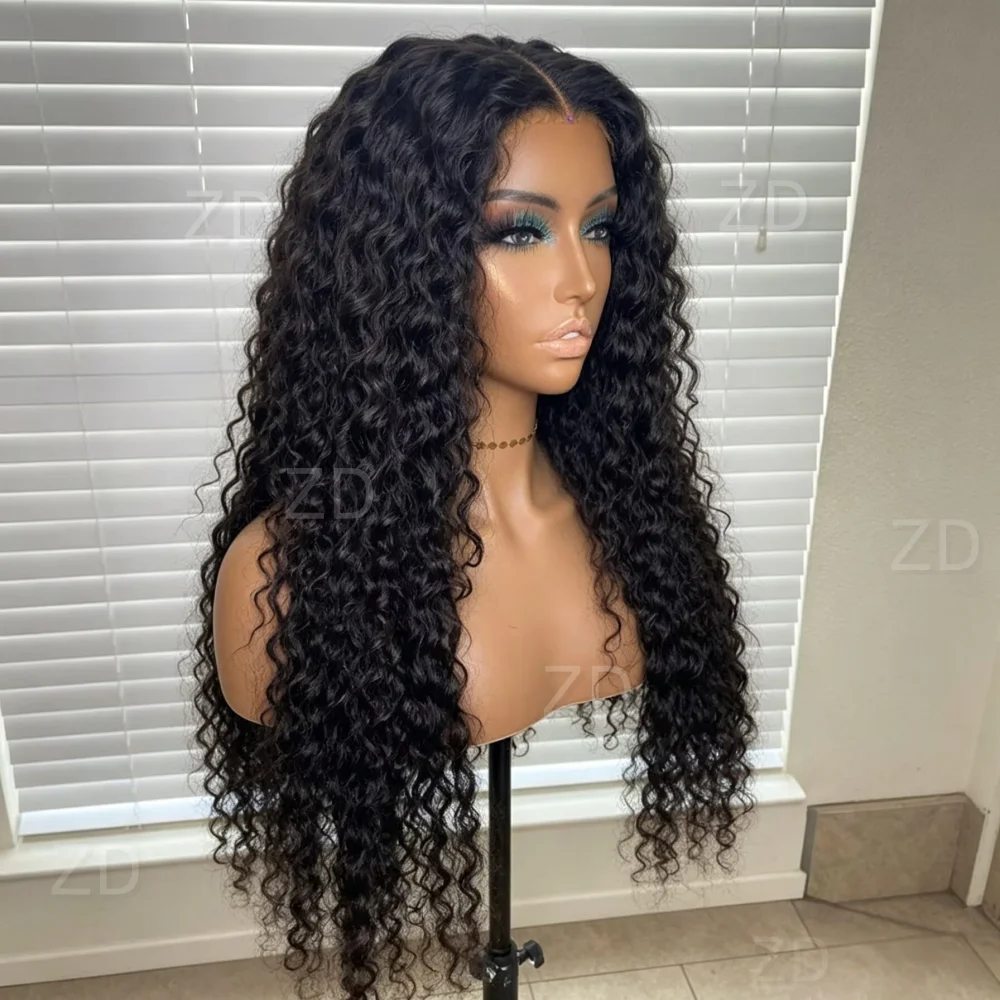 soft-glueless-black-women-deep-part-26inch-hd-lace-kinky-curly-front-wig-hair-pre-plucked-transparent-lace-hair-wig