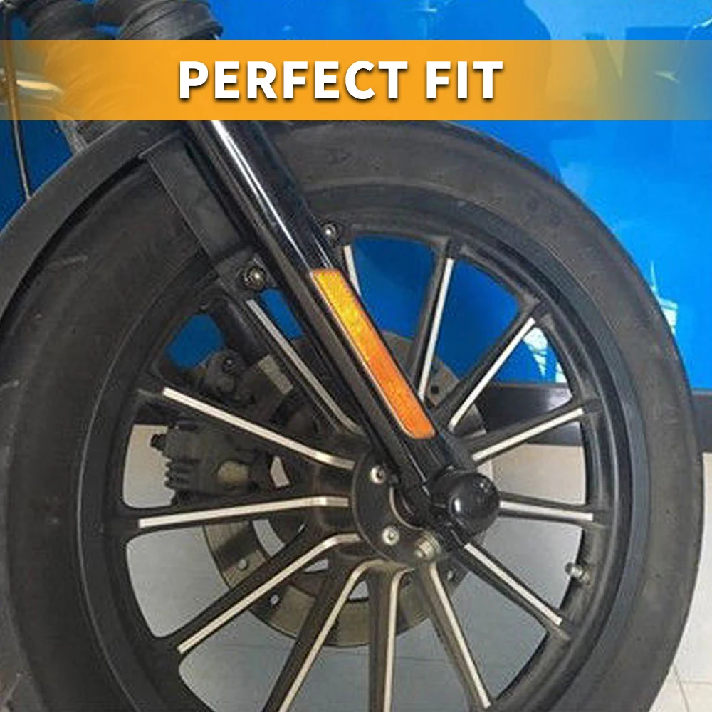 Motorcycle Front Fork Reflector Lower Legs Slider Safety Warning For Harley lower leg sliders Dyna Super Glide FXD ABS Plastic
