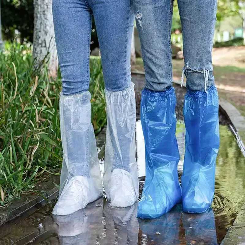 

Durable Waterproof Thick Plastic Disposable Rain Shoe Covers High-Top Boot Ship Waterproof Pollution Prevention