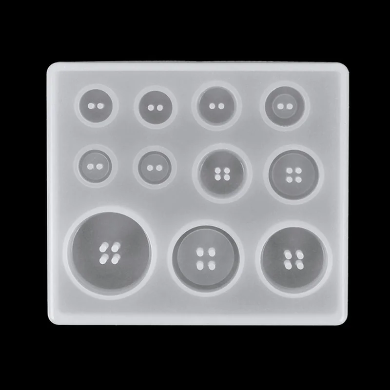 Knopfform mit Lochform, antihaftbeschichtet, Kunstform, Dekoration, Kuchen, Backwerkzeuge, DIY, Silikonform, Harzknopf – Detail 6