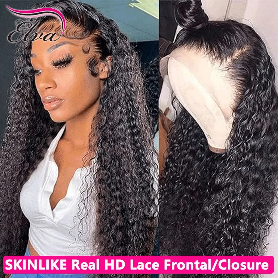 

HD Transparent Deep Wave Frontal Wig 13x4/13x6 Curly Lace Front Human Hair Wigs For Women Water Wave 5x5 6x6 7x7 Closure Wigs