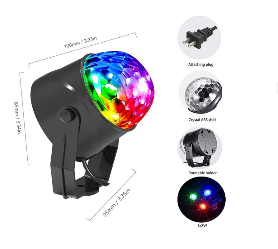 Sound aktiviert rotierende Magic Ball Strobe Disco Bühnen licht 3w RGB Laser Projektor Lampe DJ Party Licht für zu Hause Ktv Bar Weihnachten