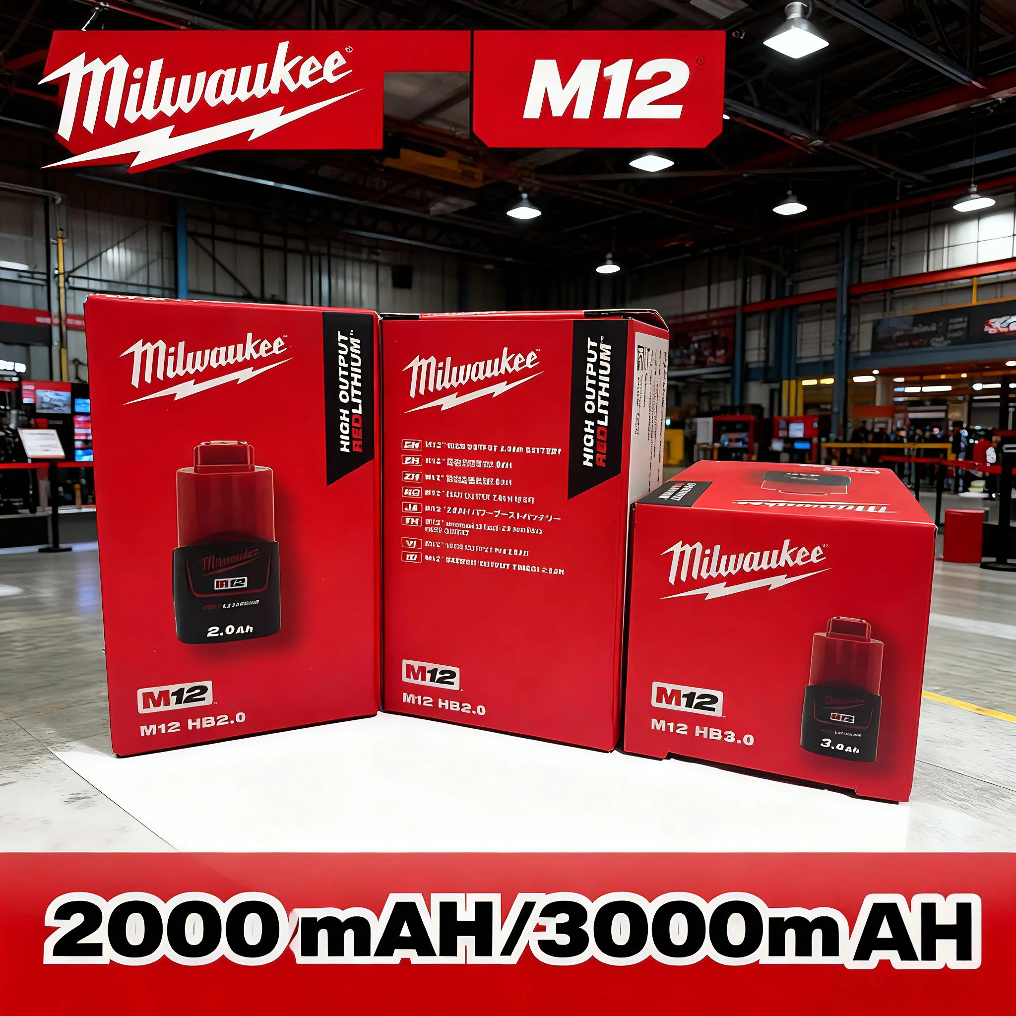 بطارية ميلووكي الأصلية بطارية قابلة للشحن 12v48-11-241148-11-2401mil-12a-lim12 2ah ~ 3ah 5ah ~ 6ah بطارية متينة. #5