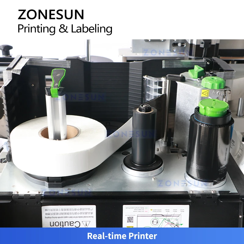 ZONESUN ZS-TB162PO Automatic Real-Time Printing Label Square Bottle Wrap-around Labeling Machine Herb Seasoning Garlic Powder