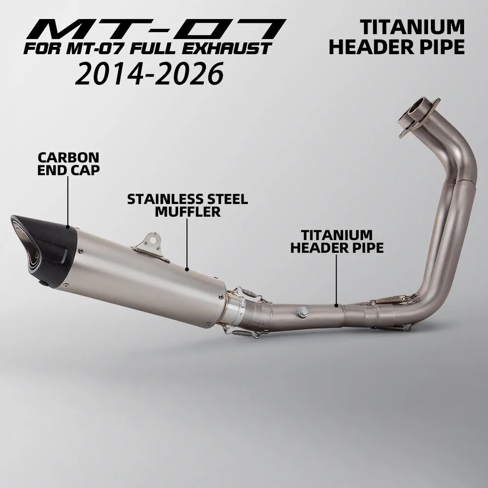 TRACER7/GT Exhaust System For Yamaha YZF-R7 MT07 FZ07 XSR700 Tracer 700/GT 2014-2026 Motorcycle Exhausts Kit Manifold Muffler