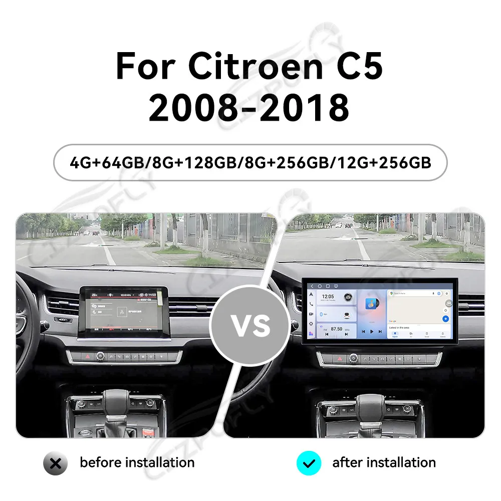 

15,8-дюймовый автомобильный радиоприемник с Carplay и Android Auto для Citroen C5 2008–2018, GPS-навигация, мультимедийный проигрыватель, головное устройство