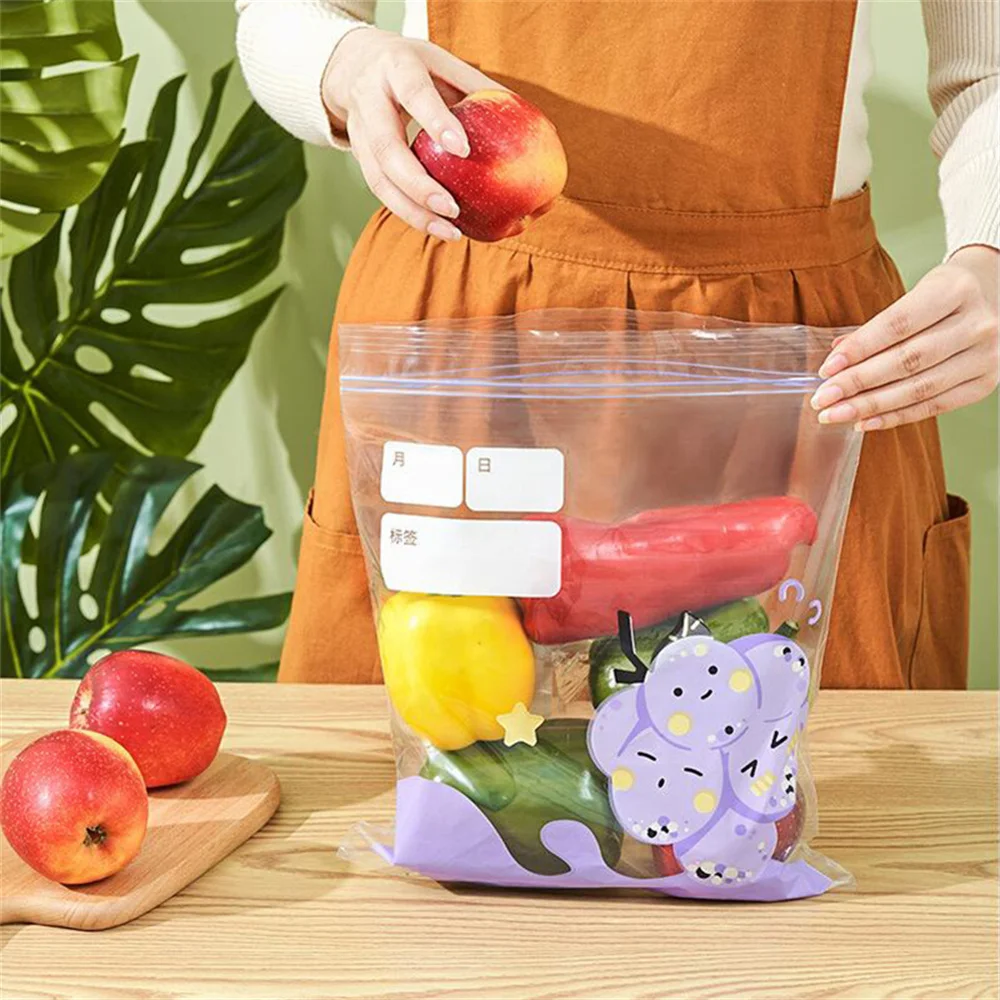 

Food Grade Fresh-keeping Bag Transparent Household Fruit and Vegetable Food Freezing Bag Double-rib Moisture-proof Storage Bag