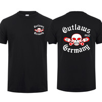 New MC Outlaws T Shirt Netherlands Canada Germany Spain Motorcycle Club Tshirts Short Sleeve Tshirt Tops Can Be Customized