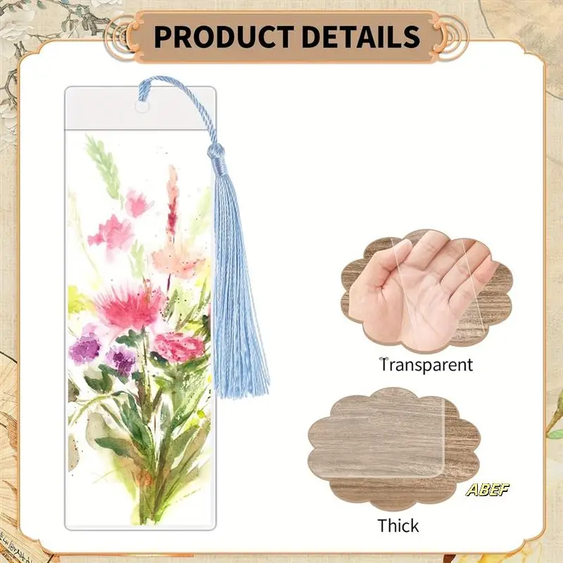 Пустые бумажные закладки с кисточками, прозрачные заготовки для закладок, красочные кисточки, картон, набор для изготовления закладок «сделай сам»