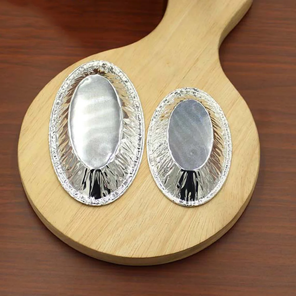 

250 Pcs Tin Foil Egg Tart Base Holder Tinfoil Baking Cups Disposable Oval Molds