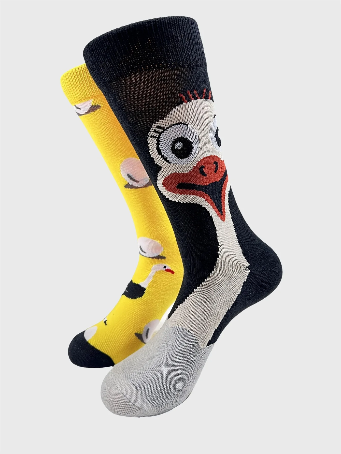 Design Funny Socks Men 2025 New Hip Hop Harajuku Animal Cat Tiger Penguin Honeybee Print  Asymmetric Men\'s Skateboard Socks ﻿