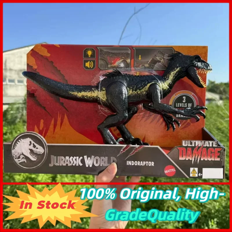 

В наличии: Модель динозавра Индораптора Mattel Jurassic World Sound & Light Attack Battle-Damaged, игрушка для мальчиков, подарок для детей JCG26