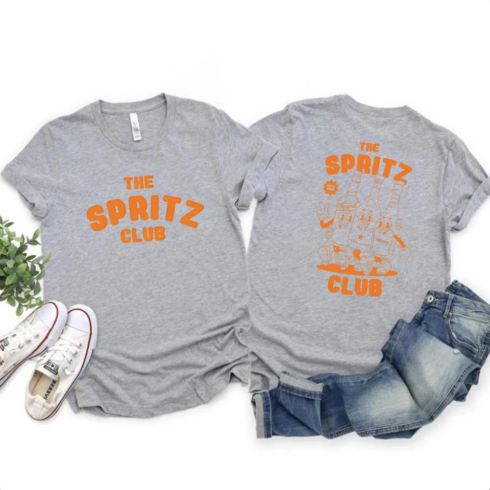 Aperol Spritz Club Unisex T Shirt Cocktail Espresso Martini Retro Shirts Aesthetic Wine Shirt Y2K Trendy Short Sleeves Tee Top