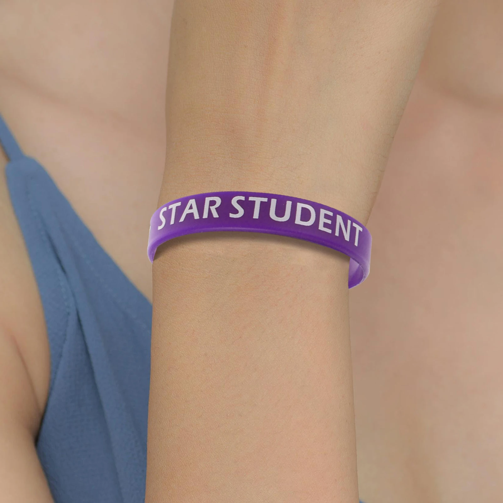 

10 Pcs Colored Silicone Wristband Bracelets Classroom Rewards Fancy Wristbands Silica Gel Student Award Star Rubber
