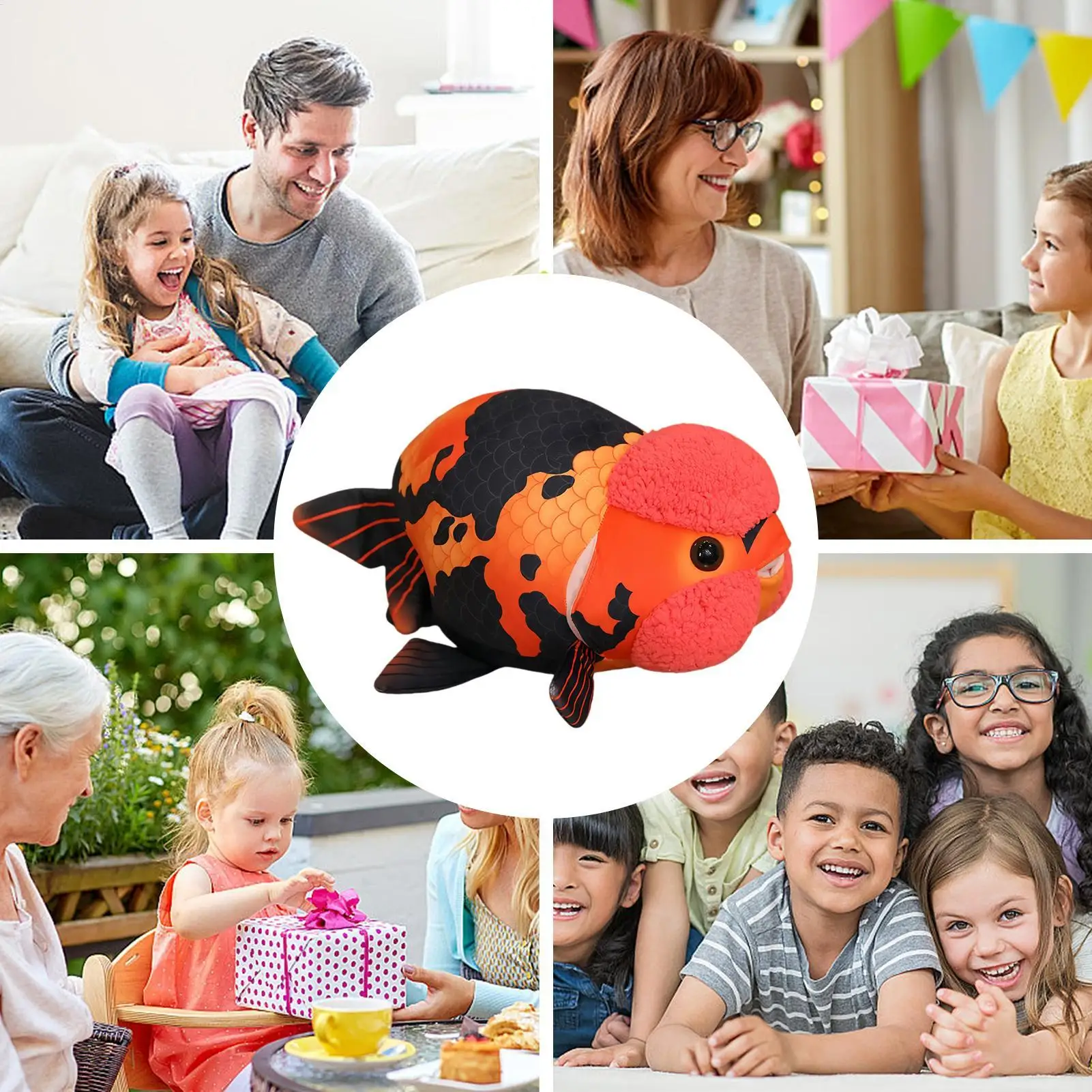 Peixe de pelúcia brinquedo 3d pelúcia ranchu carpa animal travesseiro peixe boneca de pelúcia travesseiro para crianças adultos berçário casa desktop sofá