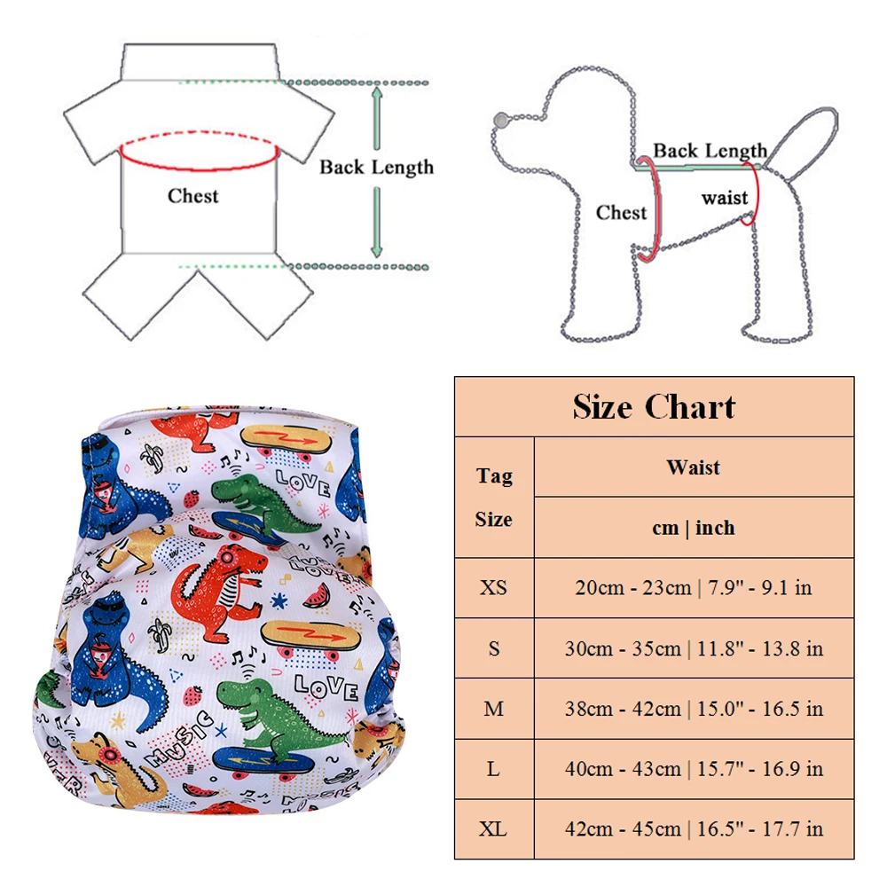 High Absorbency Diapers For Dogs Male Dog Physiological Pant Pet Belly Wrap Band Cotton Diaper Adjustable Sanitary Dog Underwear