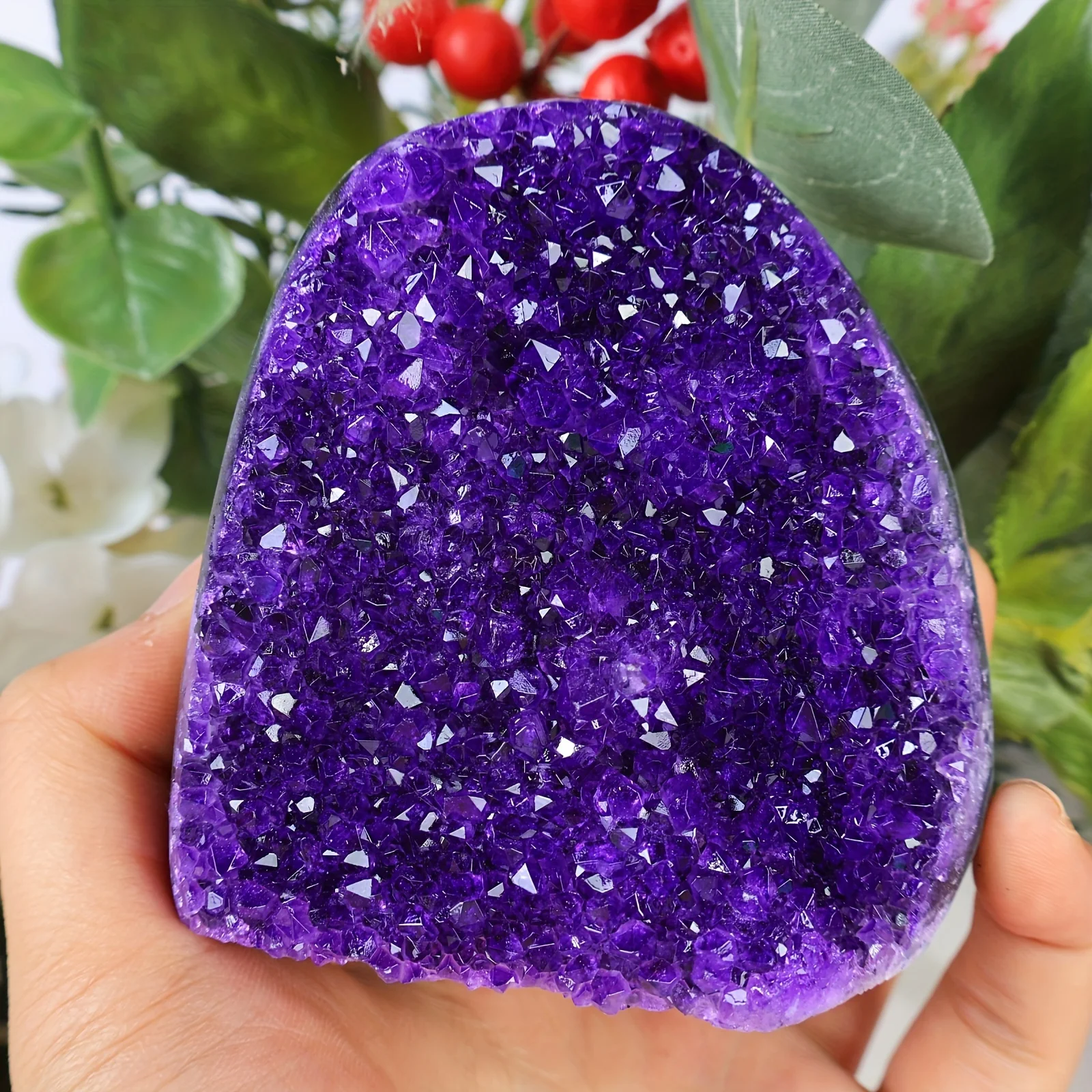 Unique Purple Geode Quartz Cluster, Irregular Shape for Home or Office Decor, Perfect Gift for Easter, Birthday or Other Holiday
