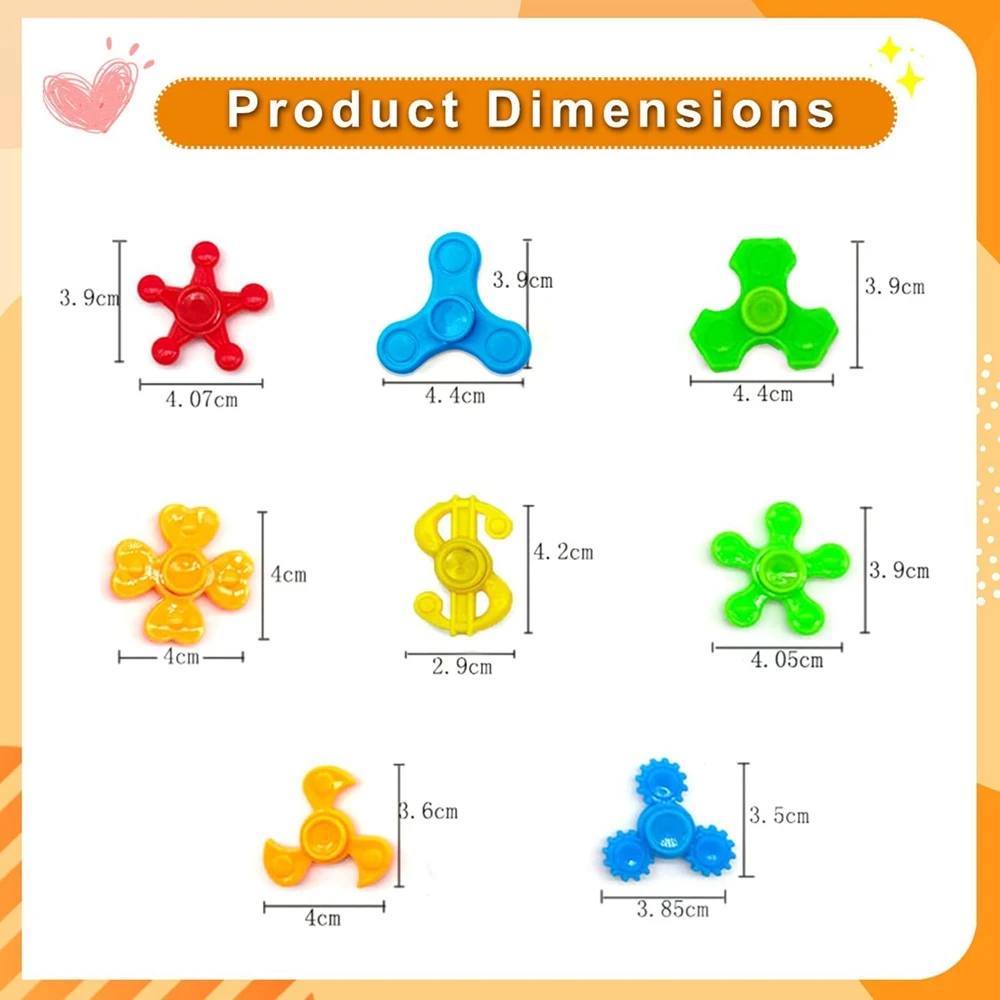 100PCS for Kids Teens Adults Mini Hand Fidget Spinner Toys Stress Relief Sensory Toys Party Favors Gifts Treasure Box Fills