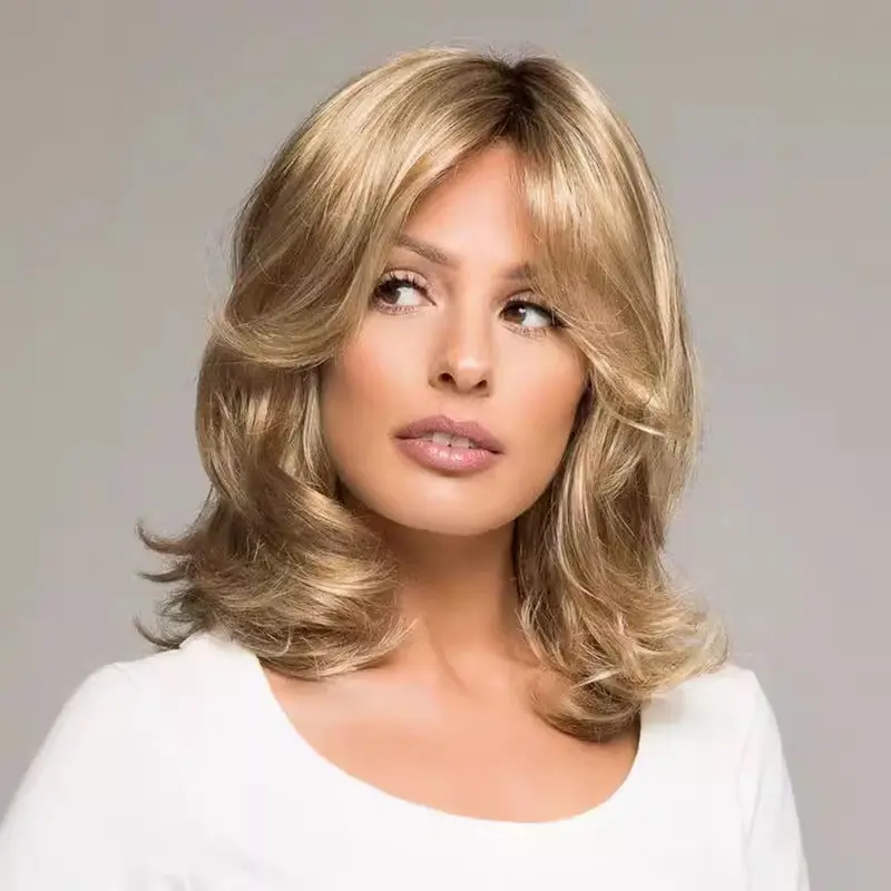 

Body Wave Light Blonde Mid - Length Wig, Heat - Resistant & Breathable, Great for Daily Styles & Social Events