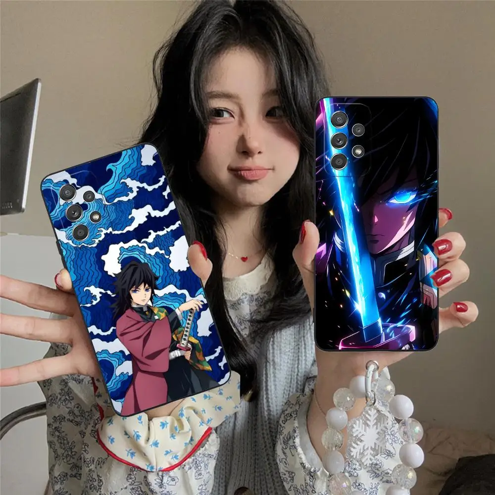 鬼滅の刃 冨岡義勇 スマホケース Samsung Galaxy A73 72 71 70 56 55 54 53 52 36 35 34 23 16 15 5G カラー保護カバー