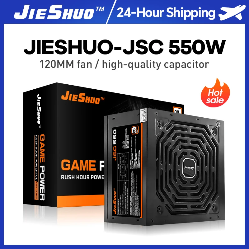 

JIESHUO JSC Блок питания для ПК 550 Вт 750 Вт Игровой 120 мм RGB-вентилятор 220 В ATX Блок питания для настольного компьютера для BTC