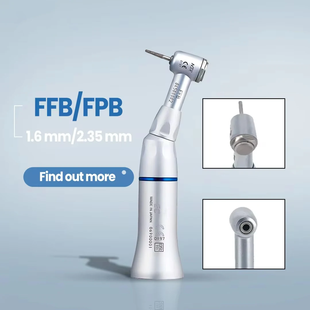 NSK FFB/FPB Dental 1:1 Kątnica kątowa z bezpośrednim napędem Niska prędkość Końcówka kątowa CA-burs Ø 2,35 mm/Burs FG 1,6 mm