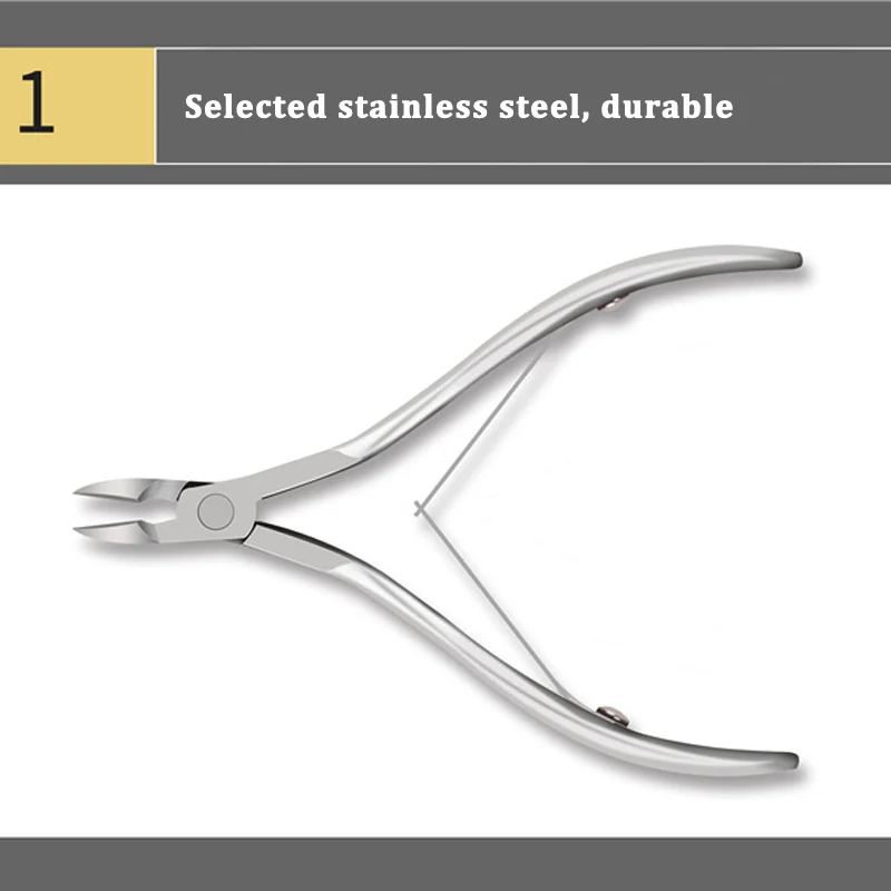 1 Pair of Scissors Professional Cuticle Cutter Sharp Stainless Steel Dead Skin Scissor for Nail Salons Pedicure Fingernail Tools