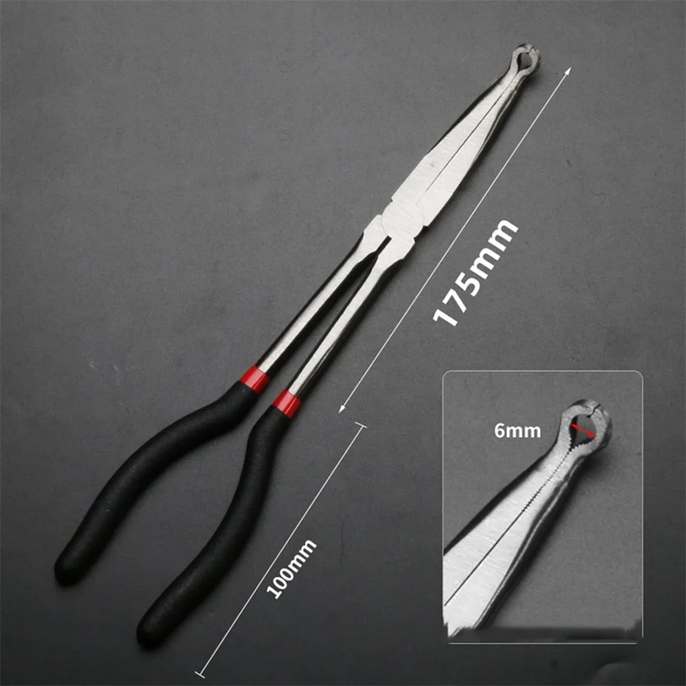 Lengthened pointed nose pliers, extended handle pointed pliers, 45 degrees, 90 degrees, curved mouth long nose pliers