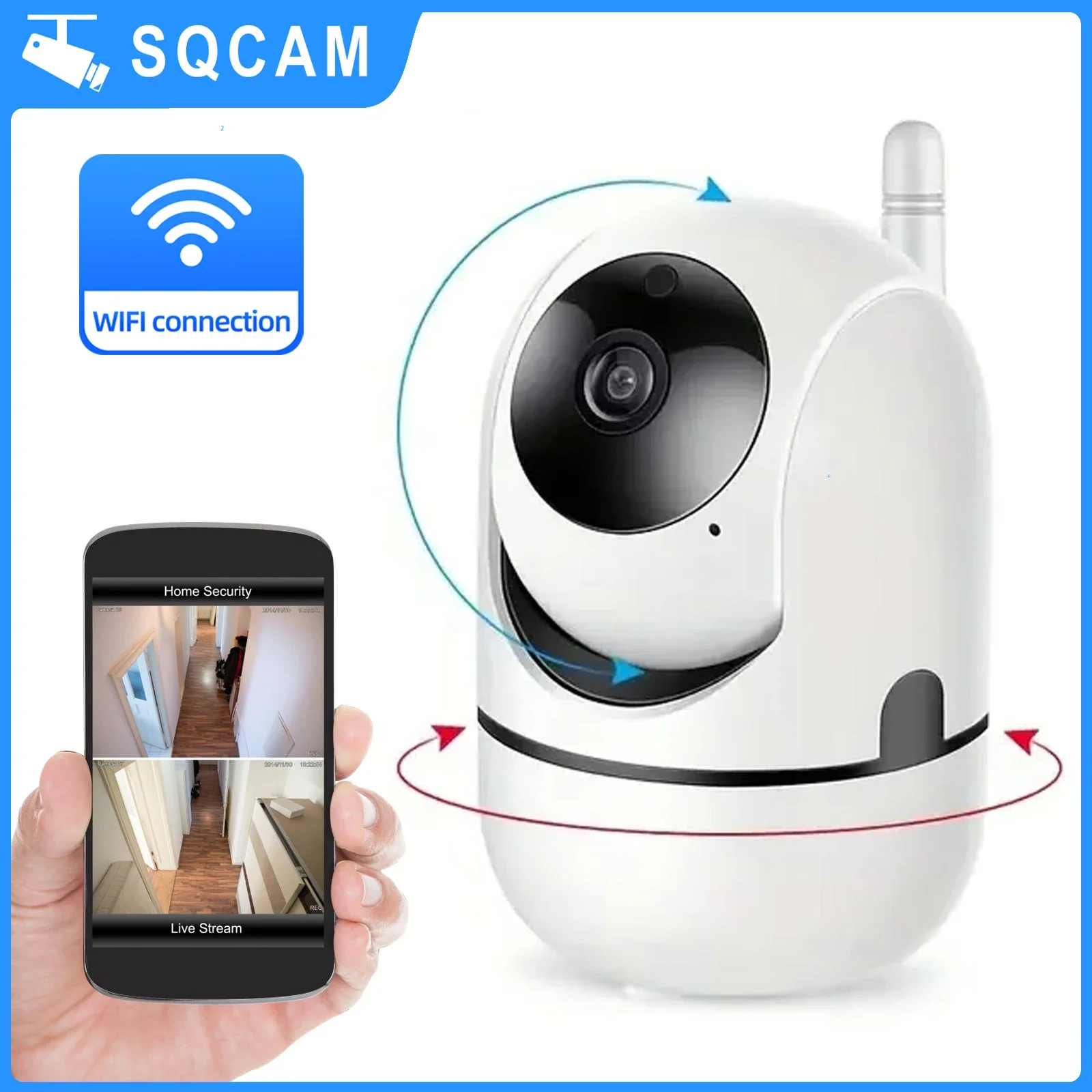 SQCAM 1080P ptz camera wifi HD IP wifi security camera auto tracking baby monitor camera night vision security protection