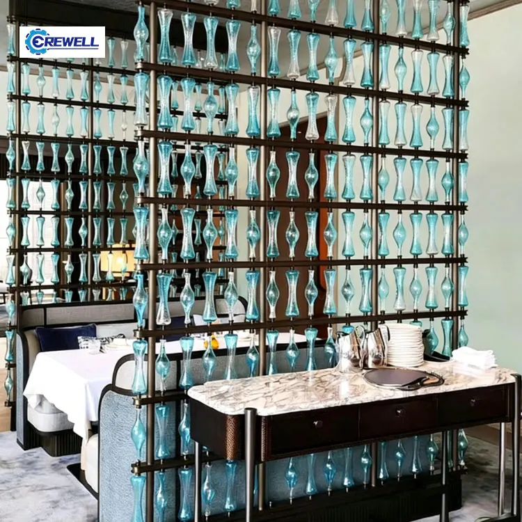 AIROW Ocean Blue Laser Cut Stainless Steel Waterproof Hotel Partition