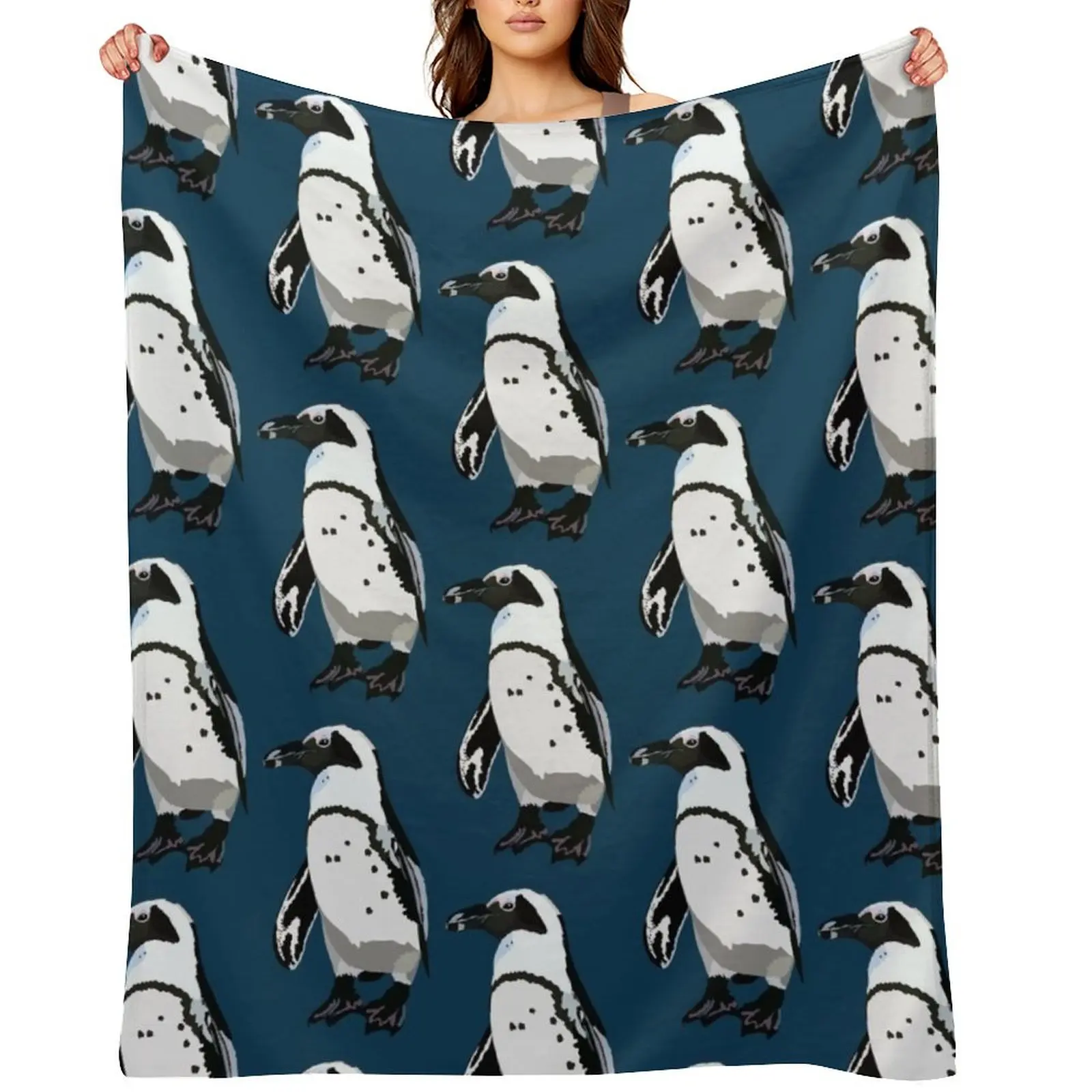

A is for African Penguin Throw Blanket Loose Designers Fashion Sofas Blankets