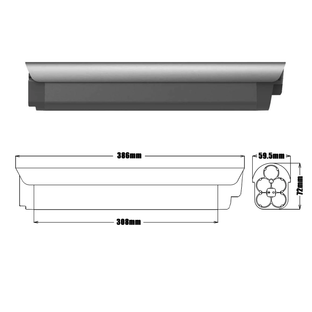 Removable Integrated 36V 10Ah 360Wh Lithium-ion Battery for 250W 350W Urtopia Carbon 1 Ebike