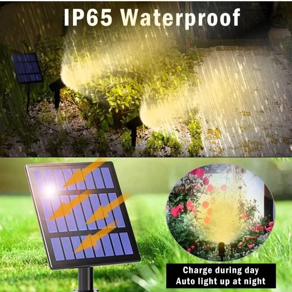 

Украшение IP65 Солнечные ландшафтные фонари 4 в 1, вращающийся водонепроницаемый солнечный свет, солнечные прожекторы на солнечной энергии, уличные