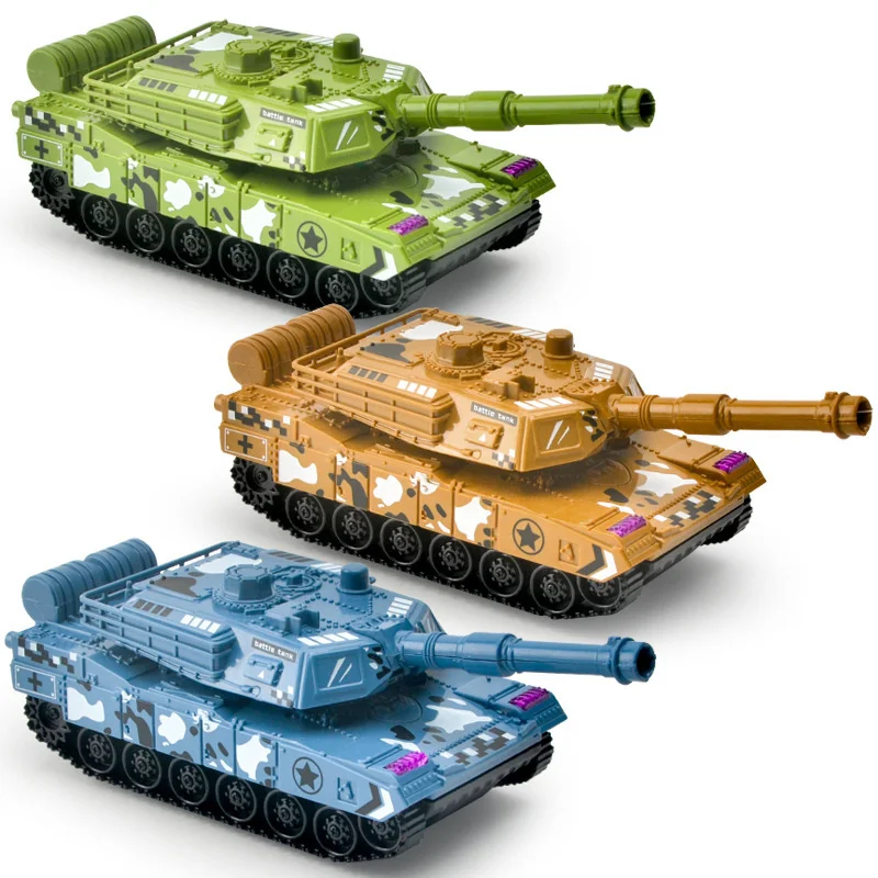 1Pcs Military Tank PVC Simulated Transport Vehicle Inertial Car Toys Resistant Model Toys For Boy Children Gifts