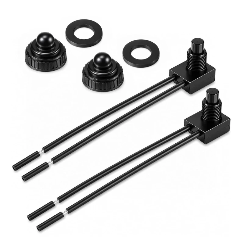 U2JA Waterproof Motorcycle Push Button 12V 2 Pack with Pair Repair