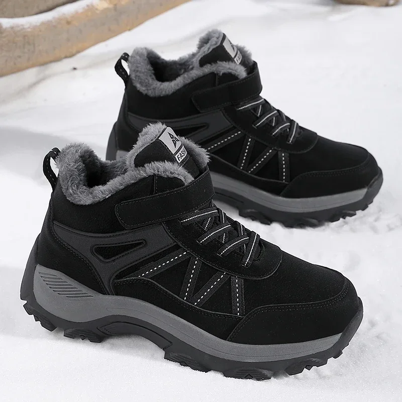 

Outdoor Non-slip Man Snow Boots 2024 Thickened Warm Men Casual Shoes Winter Hiking Boots Plus Velvet Large Size Waterproof Boots