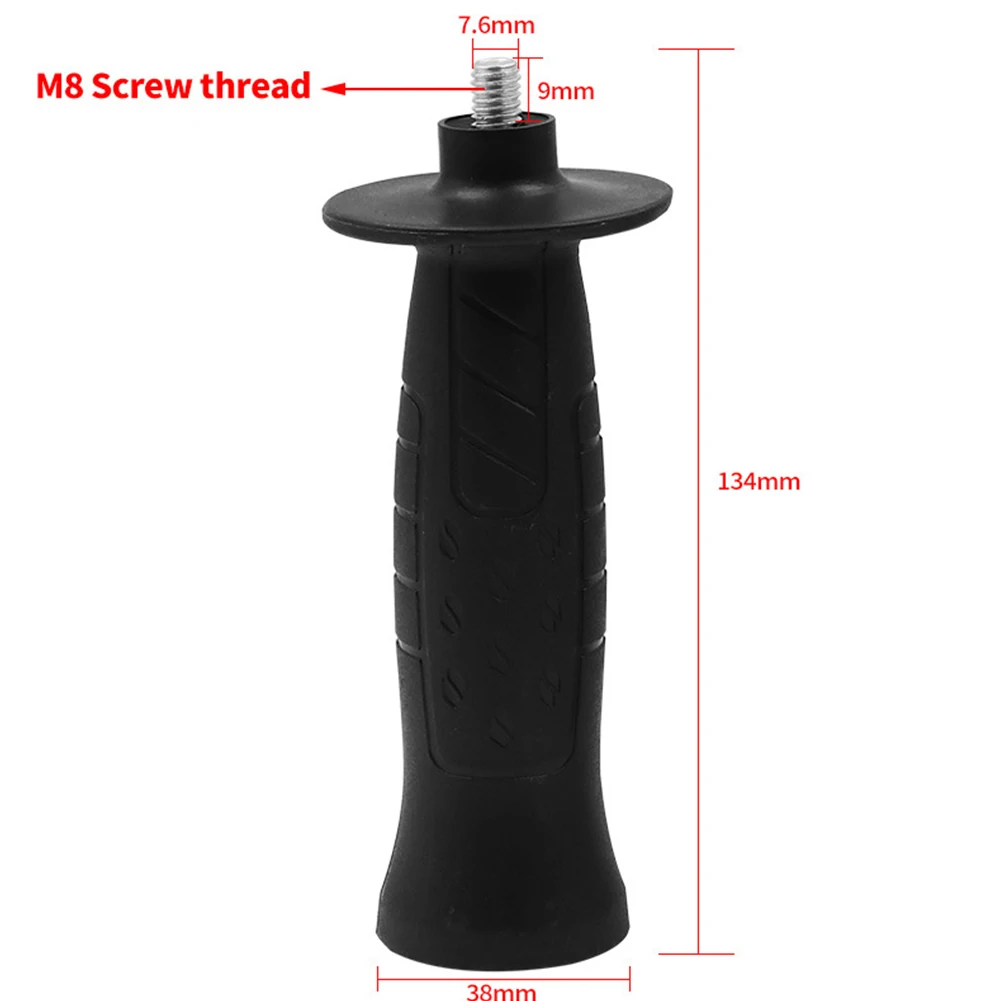 1 Pc Angle Grinder Handle Auxiliary Side Handle Anti-vibration Absorbing Reduce Damping M8-134mm / M10-113mm Replacement Parts