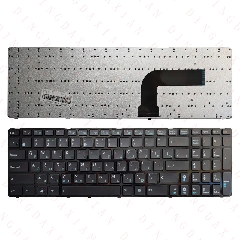 Teclado russo F+ PARA ASUS X53 X54H k53 A53 N53 N60 N61 N71 N73S N73J P52F P53S X53S A52J X55V X54HR X54C RU com borda preta